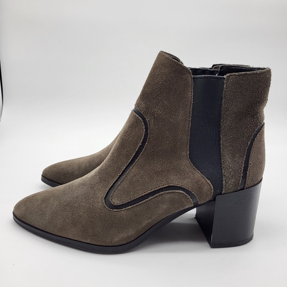 Zara western taupe slip on heeled chelsea style suade boot Size 9 - Picture 4 of 14